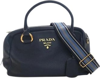 Prada Pre-owned Handbags, female, Blue, Size: ONE SIZE Pre-owned Satchel