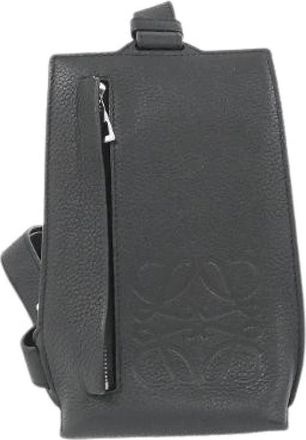 Loewe Pre-owned Vertical T Pocket Calf Shoulder Bag - Dames - Vintage Schoudertas - Zwart - ONE Size - Leer - Vintage