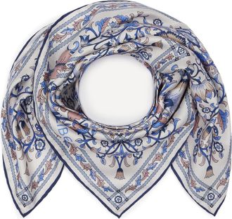 Liberty London Lodden Silk Square Scarf in Cream/blue at Nordstrom