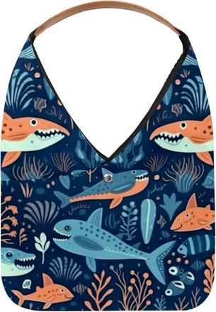 Generic Underwater World Animals Reusable Lightweight Grocery Bags - Foldable Into Compact Pouch, Washable & Sturdy, Multipurpose for Shopping and Travel
