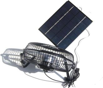 Elle Ventilador Solar De 5,2 W Y 6 V Con Panel De 8 Pulgadas Para Camping, Caravana, Yate E Invernadero. Funcionamiento Silencioso Y Ecol&oacute;gico