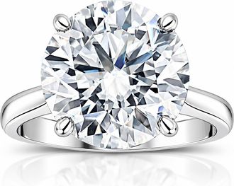 Pompeii3 6 Ct Moissanite Solitaire Engagement Ring 10k White Gold (12mm stone)