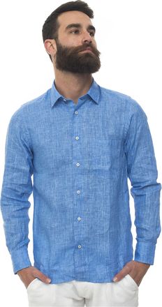 Vincenzo De Lauziers Camicia lino manica lunga Azzurro Vincenzo De Lauziers Uomo