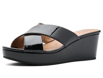 Aerosoles Cruis Womens Wedge Shoes Black Faux Patent : 6.5 B - Medium, Faux Leather