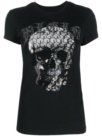Philipp Plein Sexy Pure Skull T-shirt - women - Spandex/Elastane/Polyester - S - Black