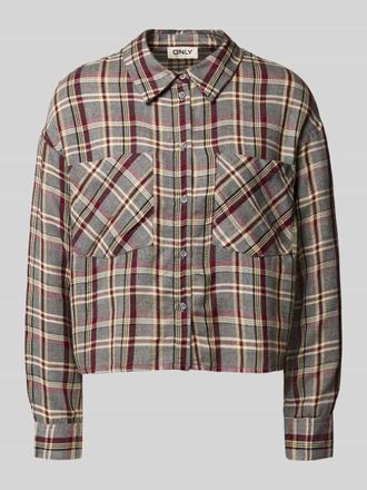 Only Cropped Hemdbluse aus reiner Viskose Modell RILEY LIFE in Mittelgrau, Größe XL