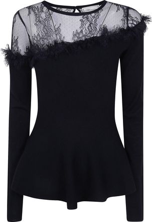 Blumarine Wool Sweater With Lace