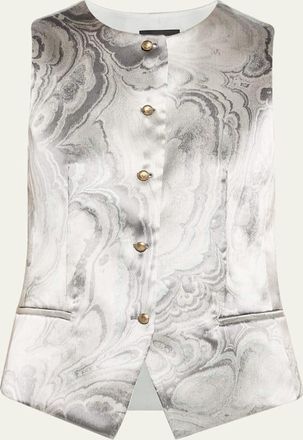 Giorgio Armani Watercolor-Print Slim Waistcoat