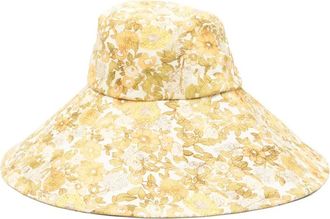 Alemais Cappello a fiori con tesa larga - Giallo