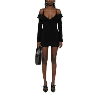 MUGLER Giacca Scollo Bardot Scolpita - - Tops - Donna - Nero - S