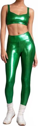Heroine Sport Marvel Metallic Performance Legging In Hunter