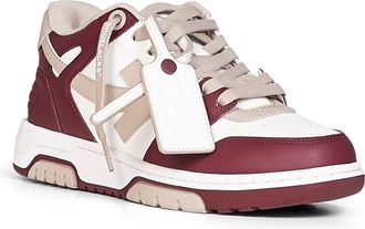 Off-white Womens Sneakers Out Of Office Burgundy-Beige Multicolour Bovine Leather (top Grain) Trainers