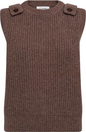 Co'Couture Jersey de cuello redondo - Knitwear - Mujer - Marr&oacute;n - S