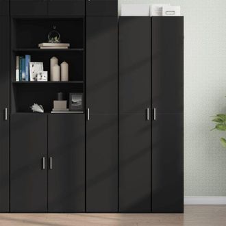 vidaXL Credenza Nera 30x42,5x185 cm in Legno Multistrato - Vidaxl