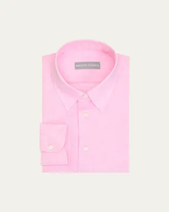 Bergdorf Goodman Mens Heathered Cotton Point-Collar Dress Shirt