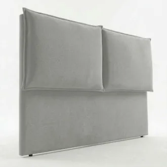 Colch&oacute;n Morfeo Cabecero gris doble panel acolchado para cama de 135 cm - 145x128 cm