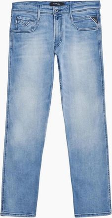 Replay Mens Anbass Power Stretch Slim Fit Light Wash Blue Jeans