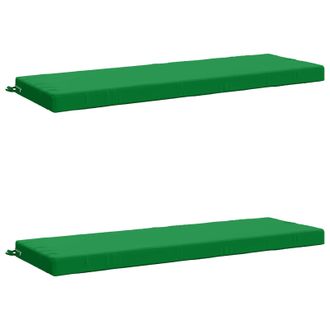 vidaXL Cuscini Per Panchina A 2 Pezzi Soest 2 Pz 100% Poliestere Verde Vidaxl