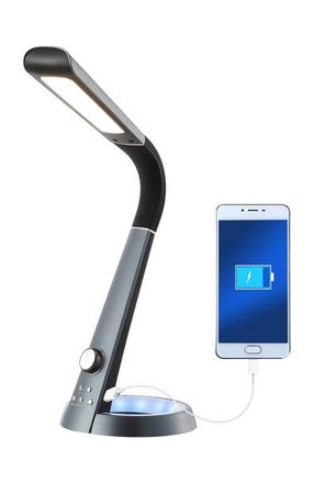 Jonathan Y Designs Milton 19 Aluminum Contemporary Minimalist Adjustable Head Dimmable USB Charging LED Task Lamp in Black at Nordstrom