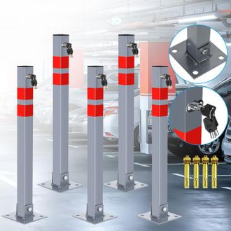 Vingo Barriera di parcheggio 5 Set Barriera di parcheggio Palo di confine con 15 chiavi Barriera di parcheggio Barriera di parcheggio bloccabile Barriera
