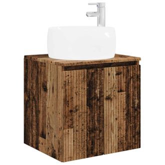 vidaXL Vanidad Con Lavabo De Pared Madera Envejecida Vidaxl