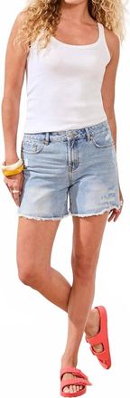 Tribal Audrey Girlfriend Wide Leg Light Wash Denim Shorts In East Coast