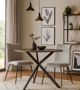 Home Heavenly Pack de 2 sillas con trasera s&iacute;mil napa color gris 95 x 65 x 45 cm