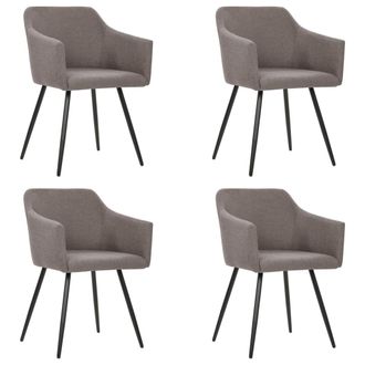 vidaXL Sillas De Comedor 4 Unidades Tela Taupe Vidaxl