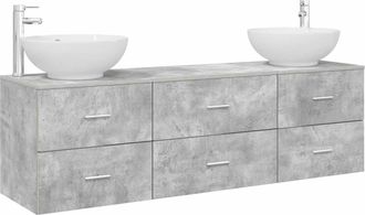 vidaXL Juego De Muebles De Ba&ntilde;o 3 Uds. Gris Hormig&oacute;n Vidaxl