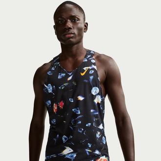 Nike Mens AeroSwift Glam Dri-FIT ADV Running Singlet in Black | IF2072-010