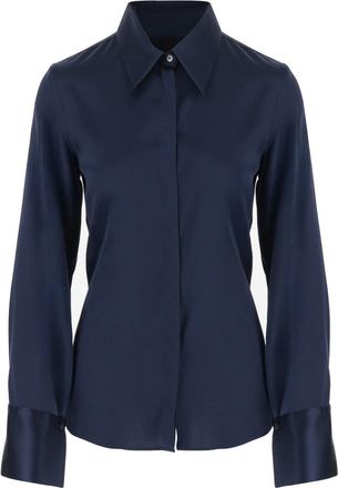 F.it Stretch Silk Shirt With Pointed Collar