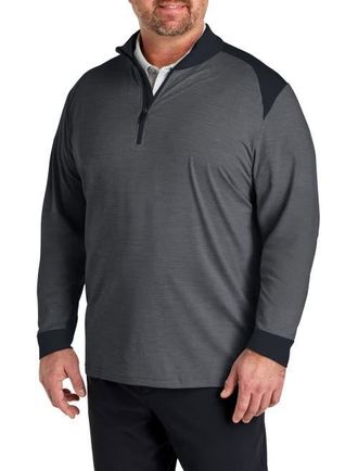 Callaway Big & Tall Soft Touch Colorblocked 1/4-Zip Gold Pullover in Black Heather at Nordstrom, Size 2X Big