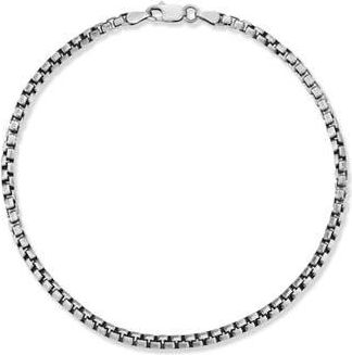 Yield of Men Mens Oxidized Round Box Chain Bracelet in Silver at Nordstrom Rack, Size 9.5