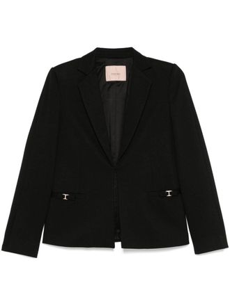 Twin-Set Blazer con logo Oval T - Nero