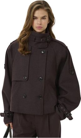 Gestuz Double-Breasted Coats - Dames - Mantel - Bruin - L - Jassen