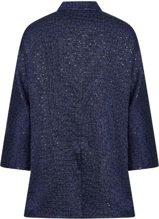 Giorgio Armani Womens Jacket Sequined Navy Viscose Blue