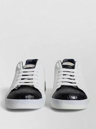 Dolce & Gabbana leather logo portofino sneakers crocodile detail