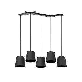 Lucande L&aacute;mpara de techo de textura, tela, tejido, seda negro