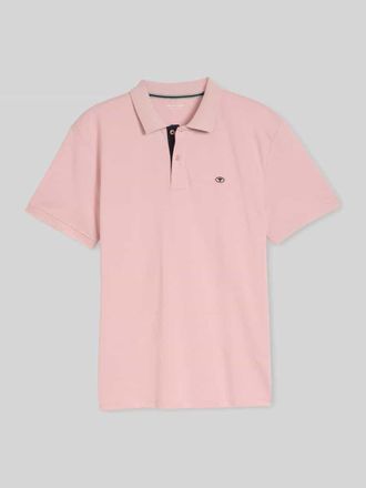 Tom Tailor Regular Fit Poloshirt aus reiner Baumwolle mit Logo-Stitching in Pink, Gr&ouml;&szlig;e XXXL