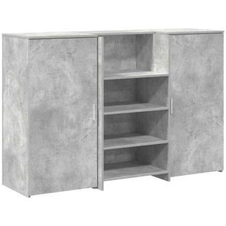 vidaXL Reception Desk Concrete Grey 155x50x103.5 cm Engineered Wood vidaXL