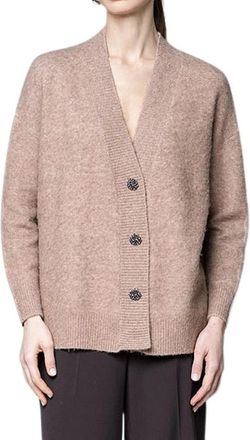 Kaos V-hals Vest - Dames - V-hals truien - Beige - L - Wol - Truien & Vesten