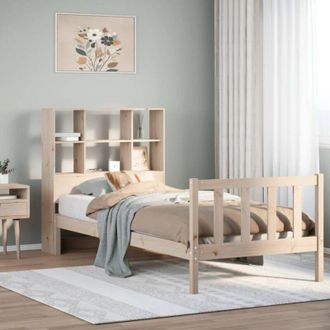 vidaXL Cama Con Estanter&iacute;a Sin Colch&oacute;n Madera Maciza De Pino 90x190 Cm Vidaxl