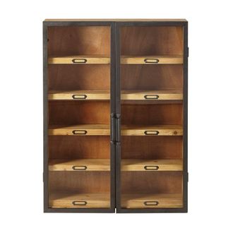 Maisons du monde Estanter&iacute;a de abeto con 2 puertas de cristal