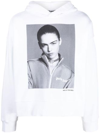 Palm Angels FELPA CON CAPPUCCIO SIMS X PALM - Bianco