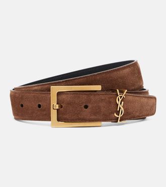 Saint Laurent Cassandre suede belt