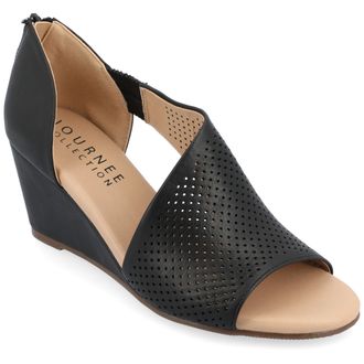 Journee Collection Women & apos;s Aretha Medium and Wide Width Wedge Sandals