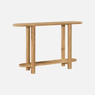 Sweeek Consola Ovalada De Madera De Acacia De 2 Niveles