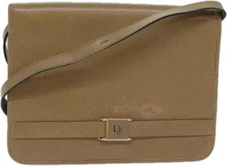 Dior Pre-owned Vintage Schoudertas - Dames - Vintage Schoudertas - Beige - ONE Size - Leer - Vintage
