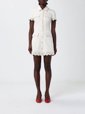 Self Portrait Abito chemisier Self-Portrait in cotone con inserti in pizzo