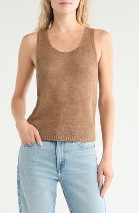 Vince Beachy Linen Open Stitch Tank in Pecan at Nordstrom Rack, Size Medium